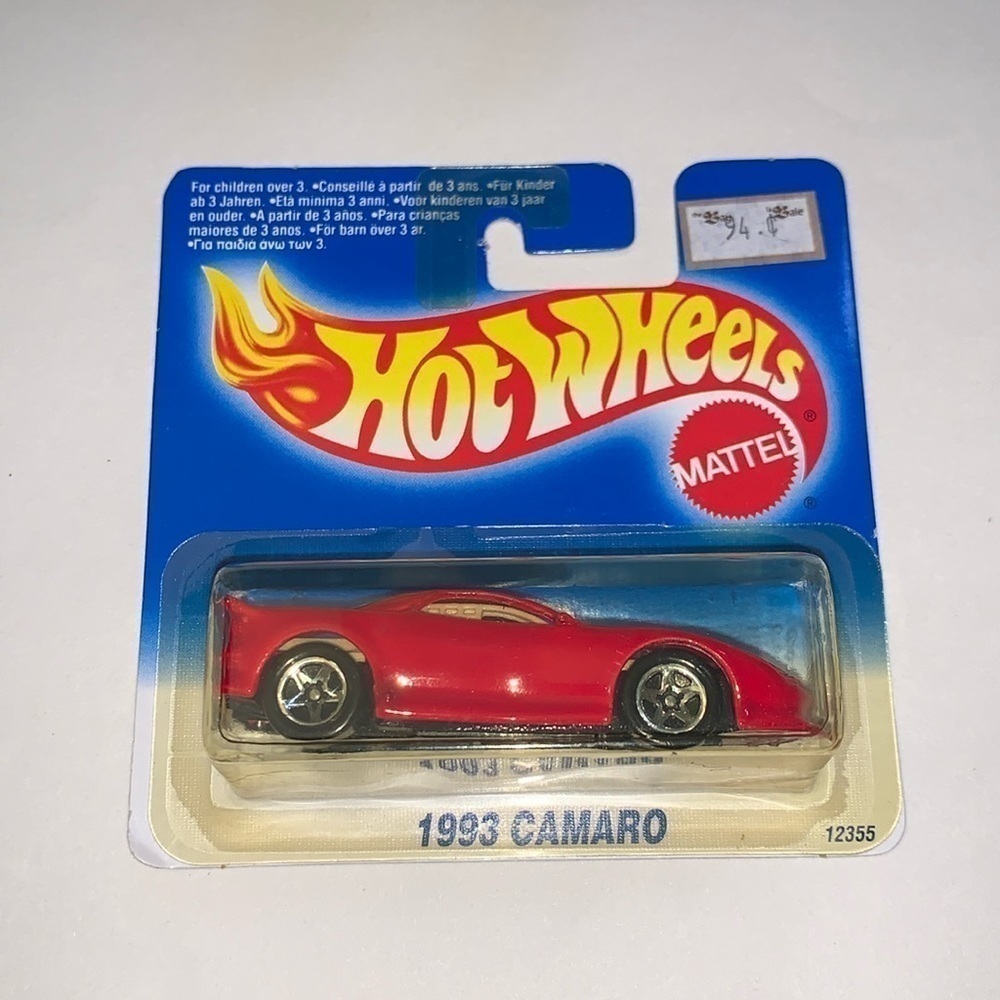 Hot Wheels “1993 Camaro” (1995) – Vintage Short Card (12355)